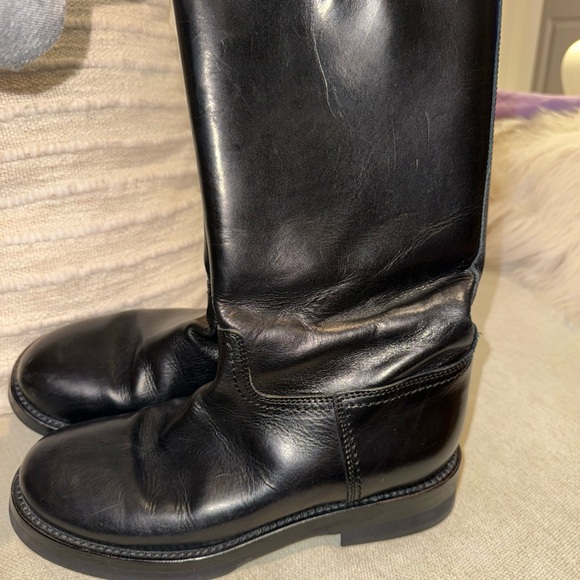 Ann Demeulemeester Black Leather Riding Boots Made in Italy size 38 1/2 - Picture 6 of 13